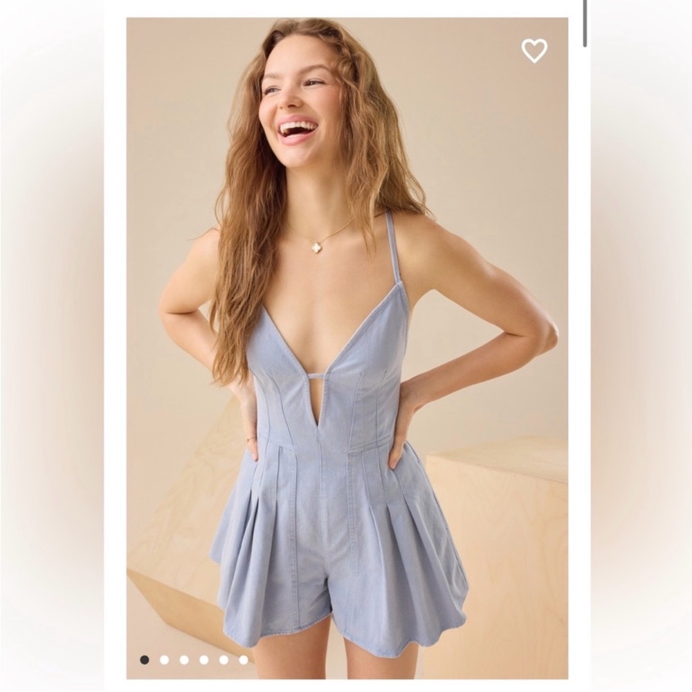 Altar'd State Denim Miley Romper